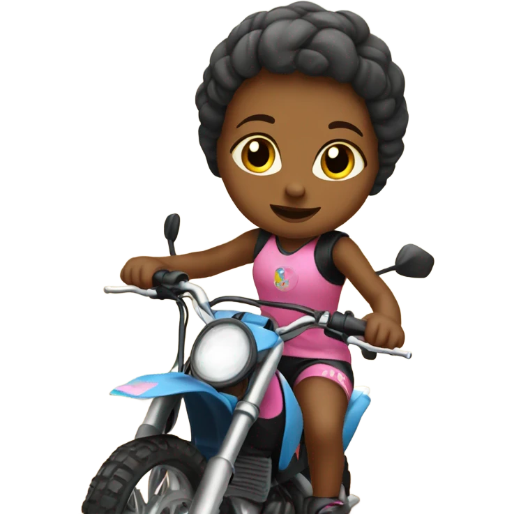 Baby girl on dirt bike emoji