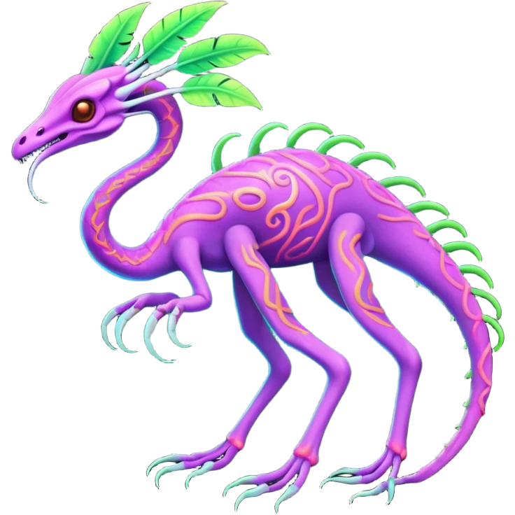 Tropical futuristic lush neon Fionbri-Vernid-creature (full body) emoji