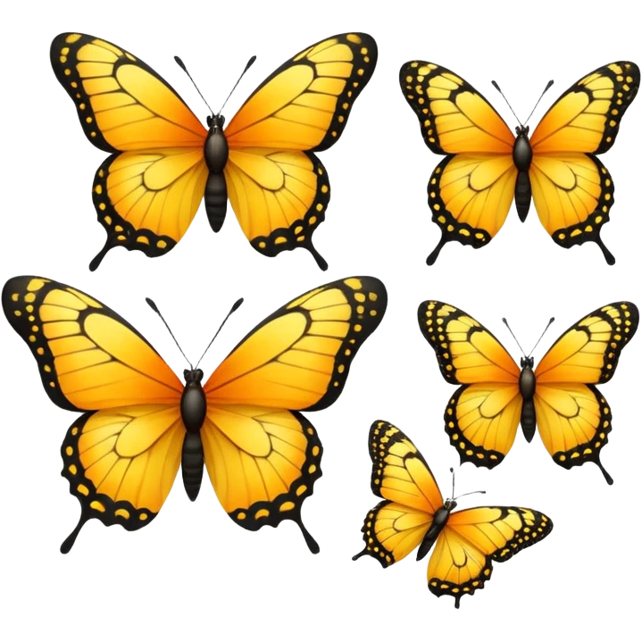 butterfly life cycle yellow colour emoji