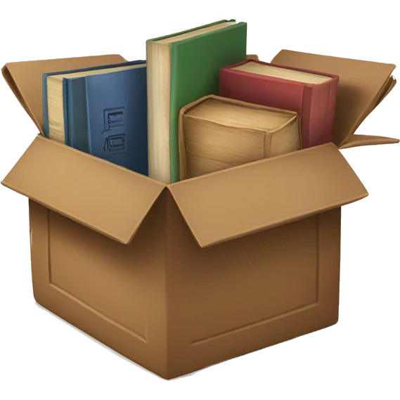 open box with old books inside  emoji