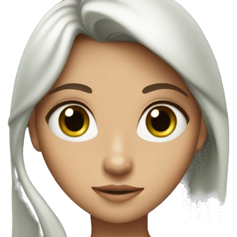 Princess with Green eyes and Brown hair  emoji
