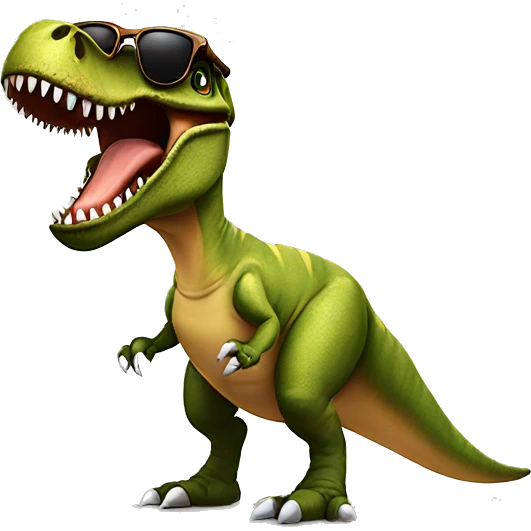 Cool T-Rex dinosaur wearing sunglasses emoji