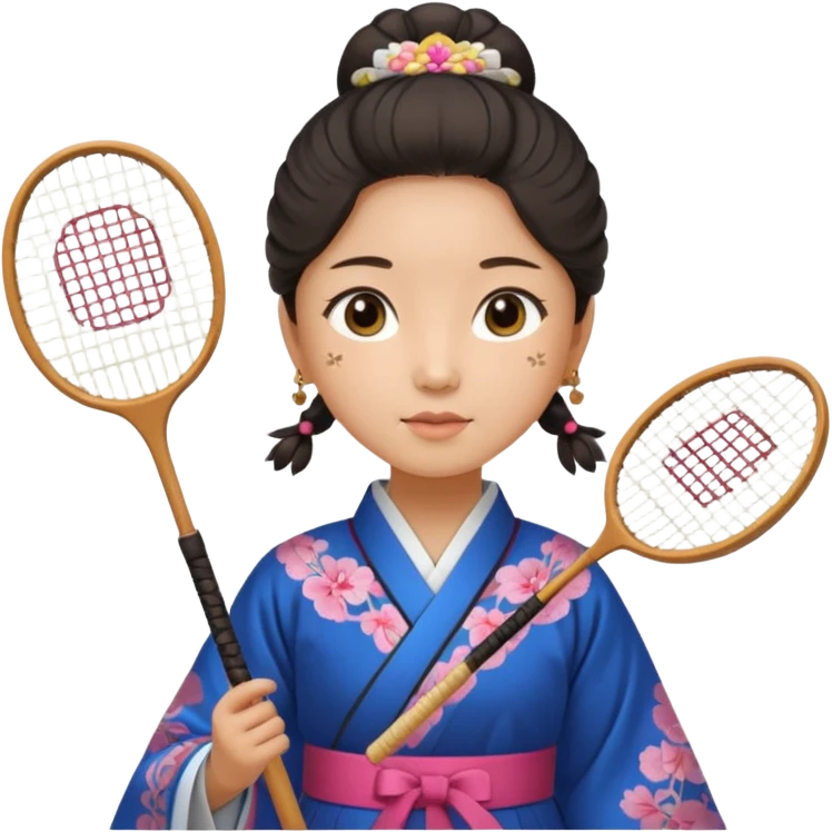 ancient gongsam girl with 1 badminton racket emoji