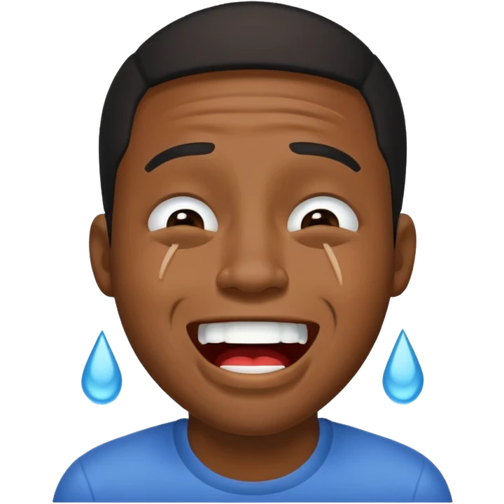 A black guy laughing but visibly annoyed and crying  emoji