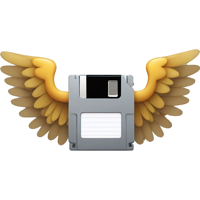floppy disk with angel wings emoji
