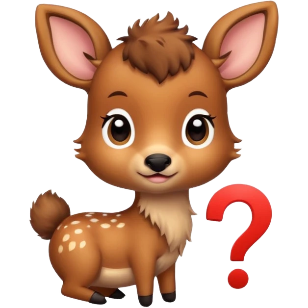 Baby deer and question mark emoji