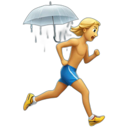 Courir sous la pluie emoji