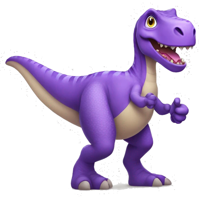 Purple dinosaur thumbs up emoji