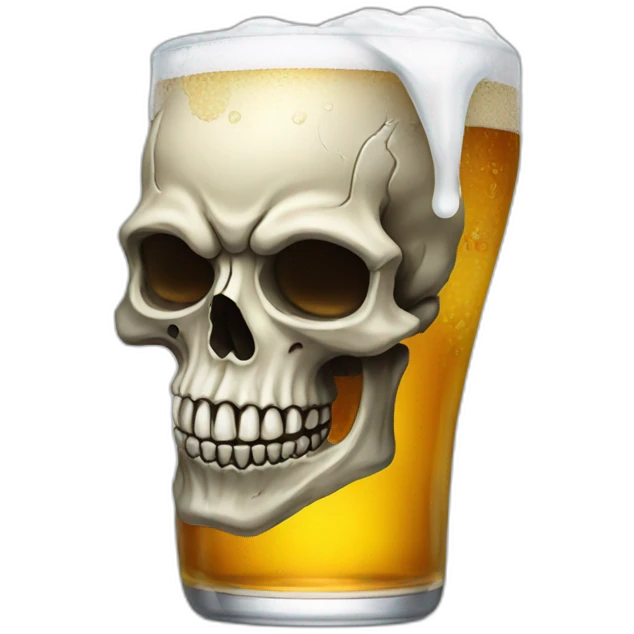 Trippy Skull drink beer emoji