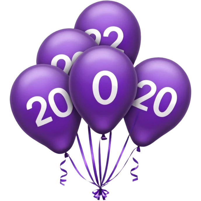baloons with "2026" year to put on the menu in dark brown and violet. please user correct year: 2026 emoji