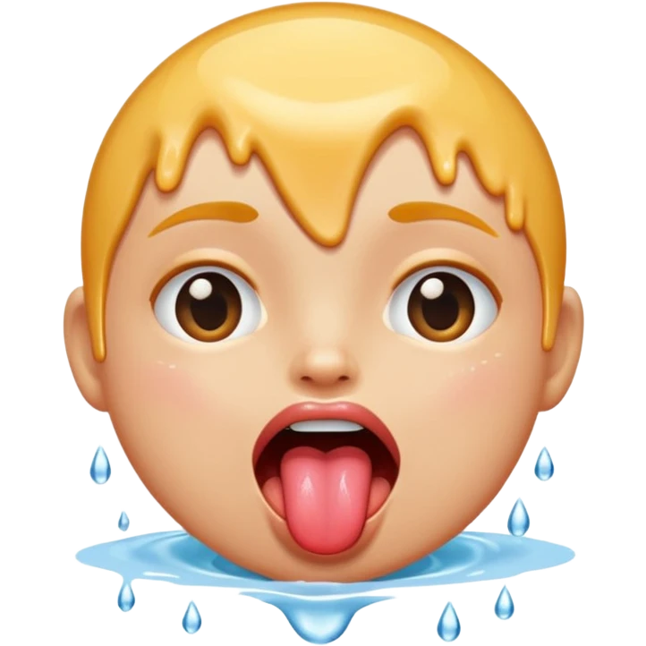 Tongue out with water on it  emoji