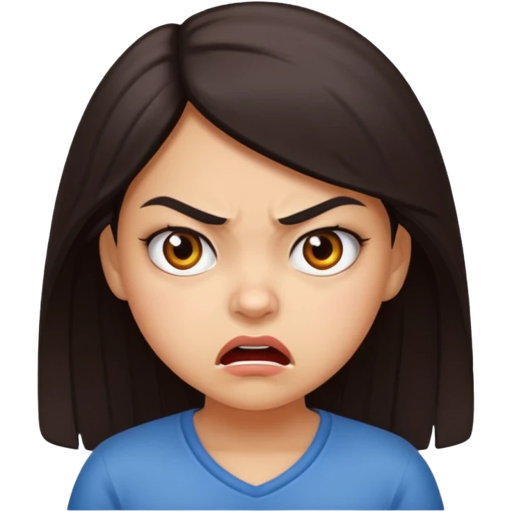 Una chica molesta con características latinas pero que sea vea tierna emoji
