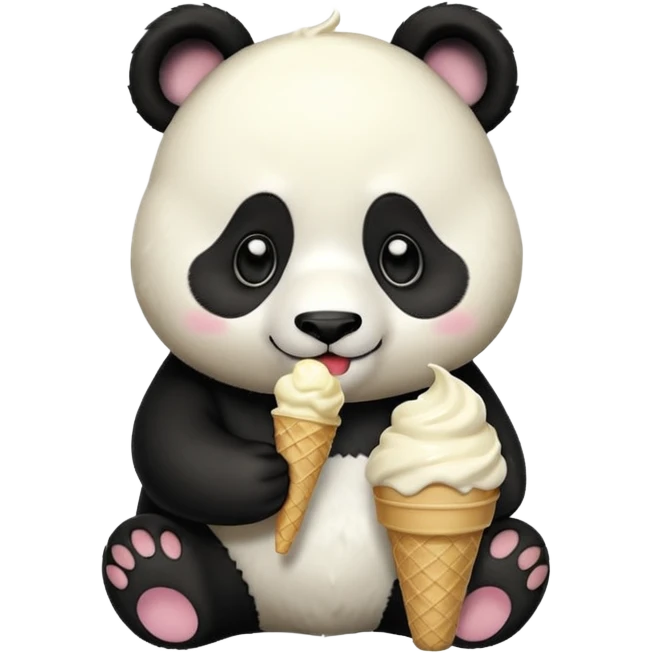 Panda eating ice cream emoji