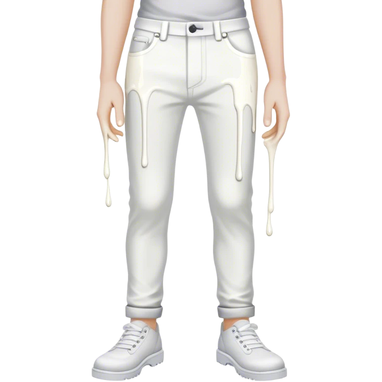 white paint dripping down pants  emoji