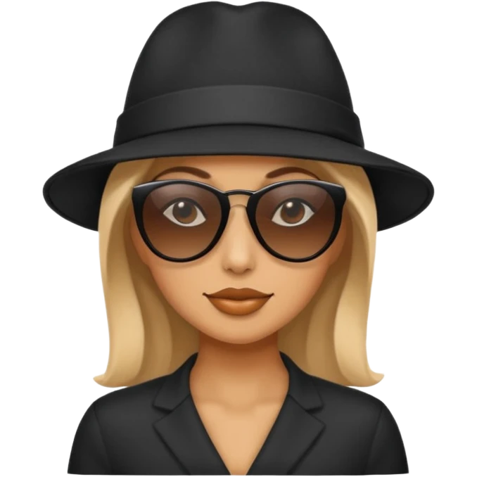 beach woman with black hat emoji