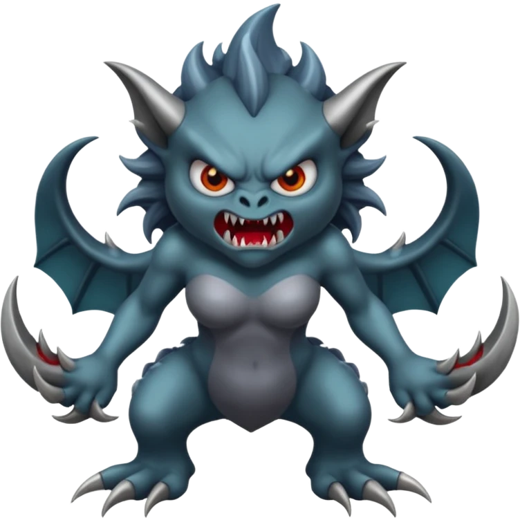 dark angry siren monster, full body emoji