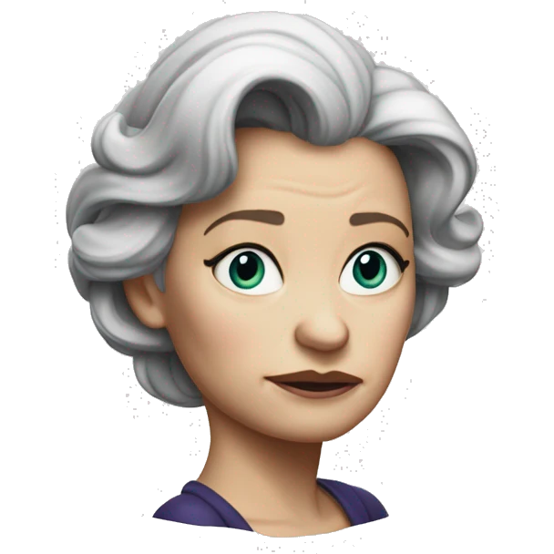 photorealistic Ursula von der Leyenl sad emoji