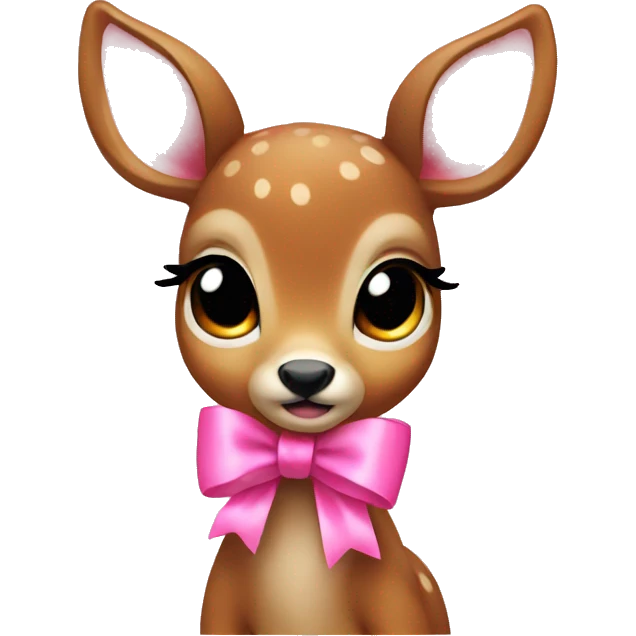 Baby deer with pink bow emoji