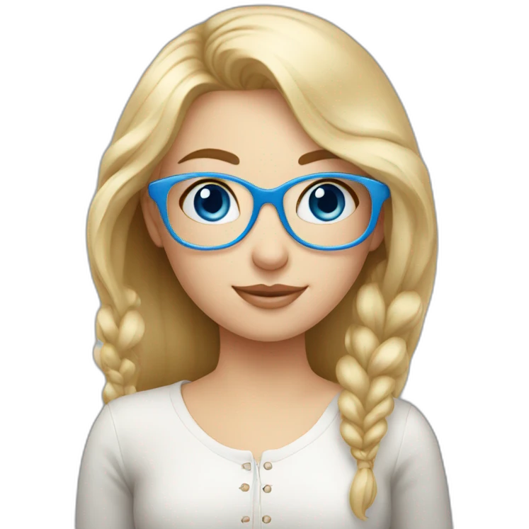 A Russian Girl with Blue eyes, Rose glasses and Blond hair emoji