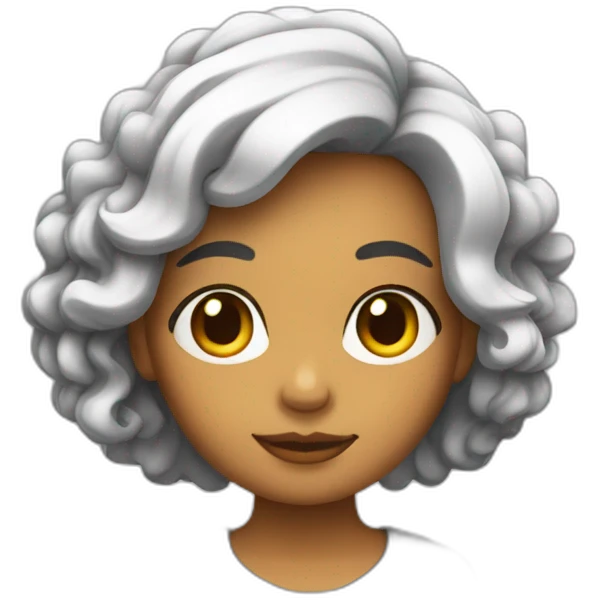 chica con pelo rizo de color negro emoji