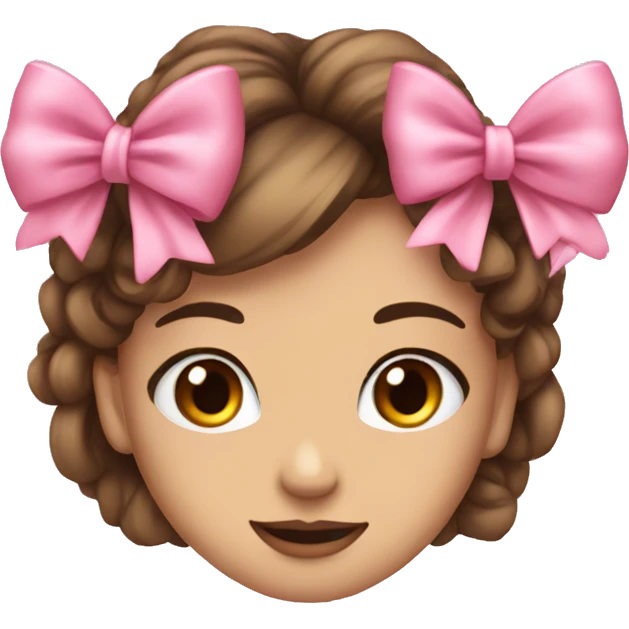 Coquette pink bow cute emoji