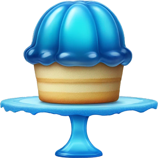 blue jelly on cake stand emoji