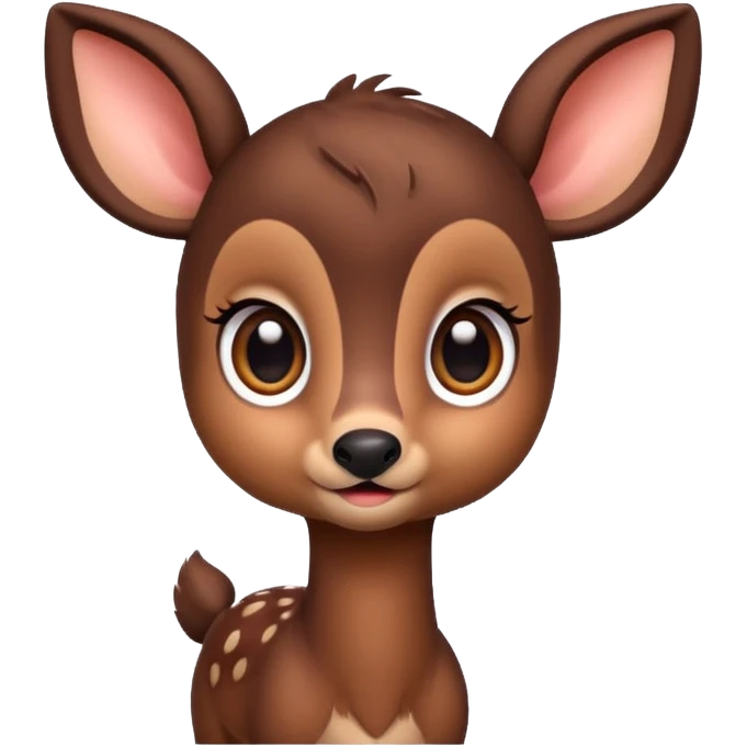Dark brown Bambi deer cute emoji