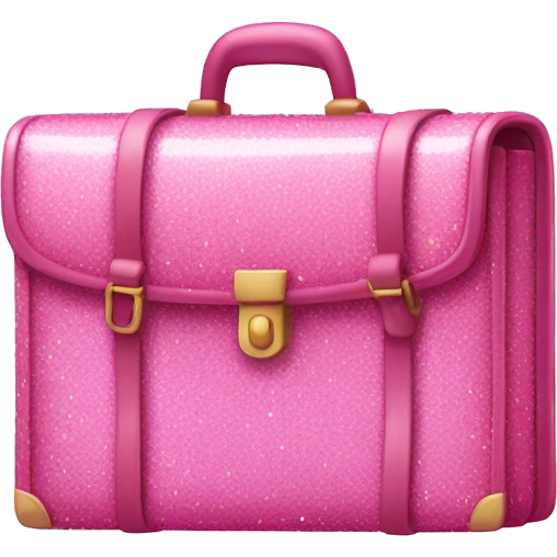 pink glitter briefcase emoji