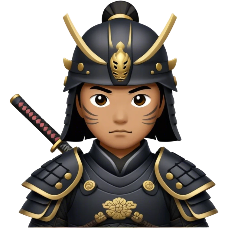 A samurai in pitch-black armor emoji