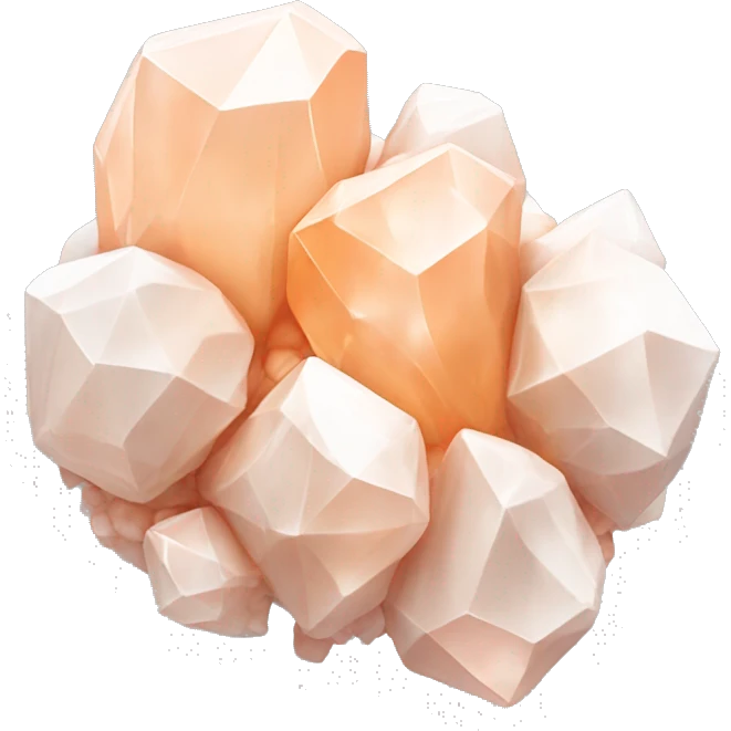 White and peach colored crystal cluster emoji