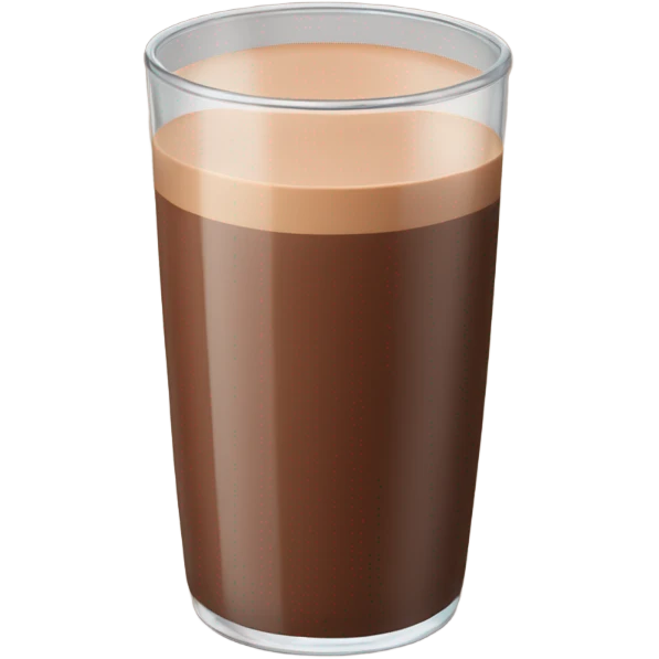 glass of chocolate milk with hands emoji