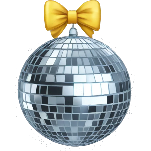 disco ball with a bow on top emoji