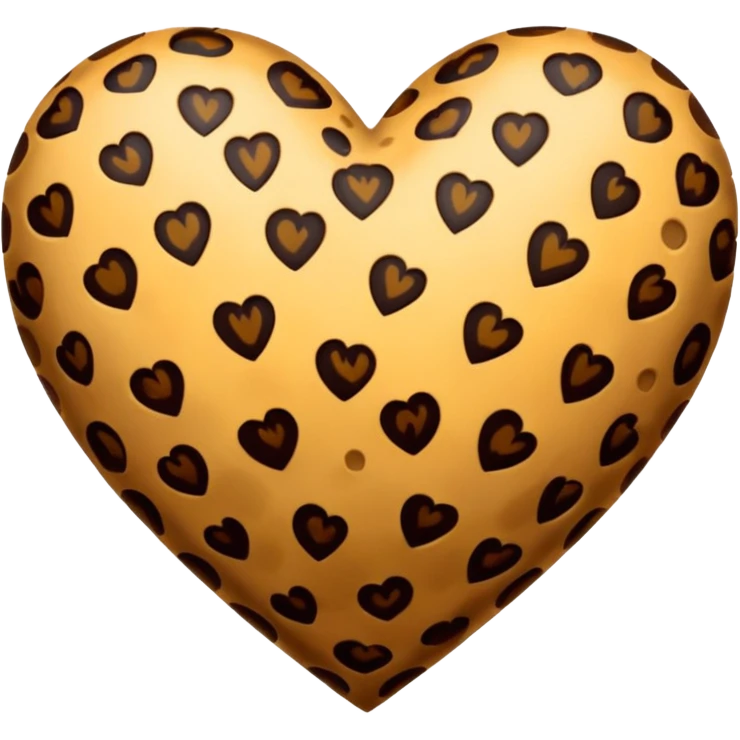 realistic leopard print heart emoji