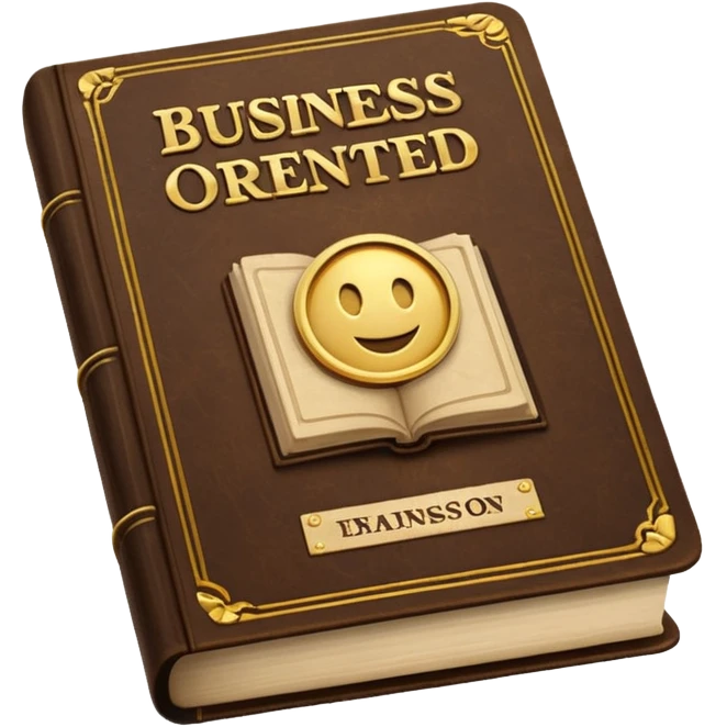 a book with a title " business-oriented intro " emoji