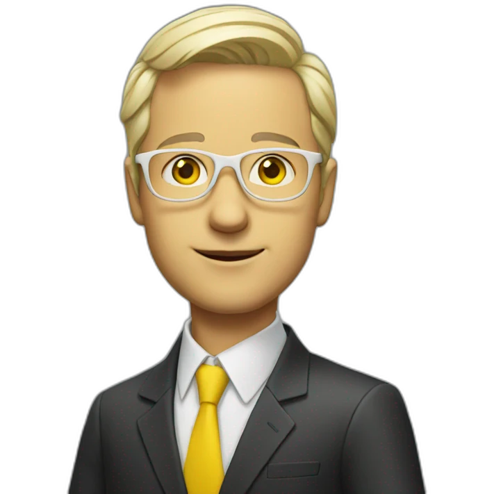 white man with yellow tinted glasses wearing a suit  emoji