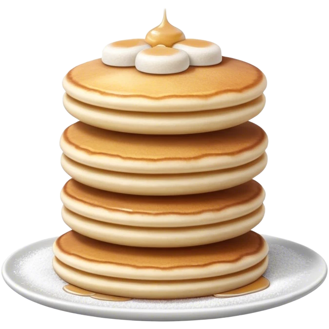 Cinematic Realistic Poffertjes Dessert Emoji, depicted as small, fluffy mini pancakes dusted with powdered sugar rendered with lifelike texture and warm, inviting lighting. emoji