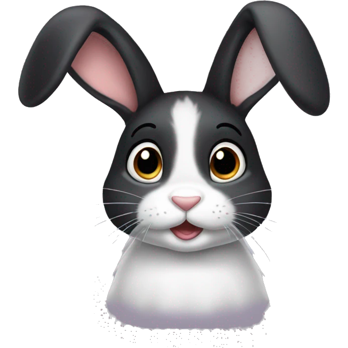 Bunny with black hair emoji