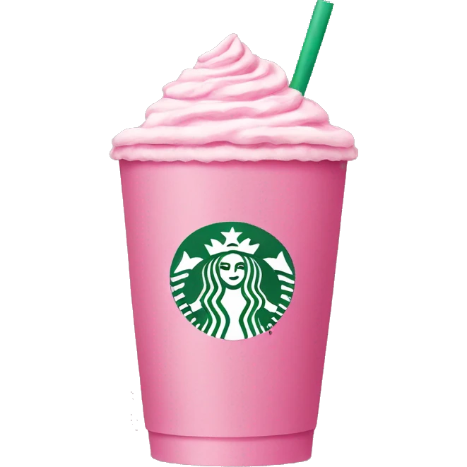 Pink Starbucks with an bow emoji