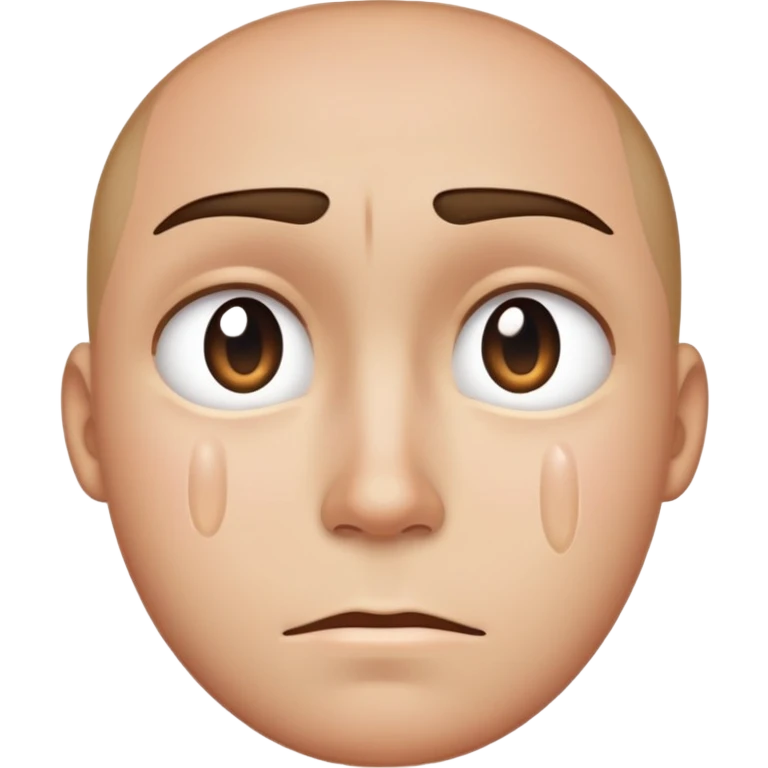 Straight face with tear emoji