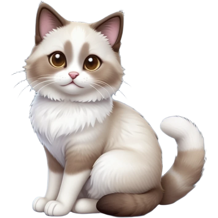 cinematic-[showshoe cat]-realistic-full-body-sitting-emoji,-tail-curled-playfully-around-its-paws,-head-tilted-dramatically,-fluffy-[snowshoe cat]-fur,-simplified-yet-realistic-focused-features,-highly-detailed,-glowing-with-an-almost-sarcastic-glow emoji
