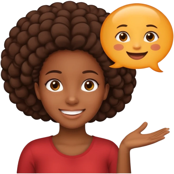 black girl loading speech bubble emoji