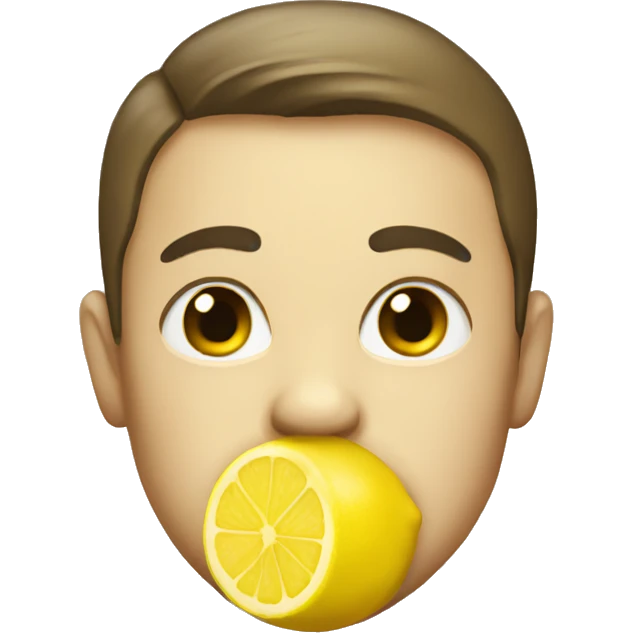 An emoji with a lemon in its mouth emoji