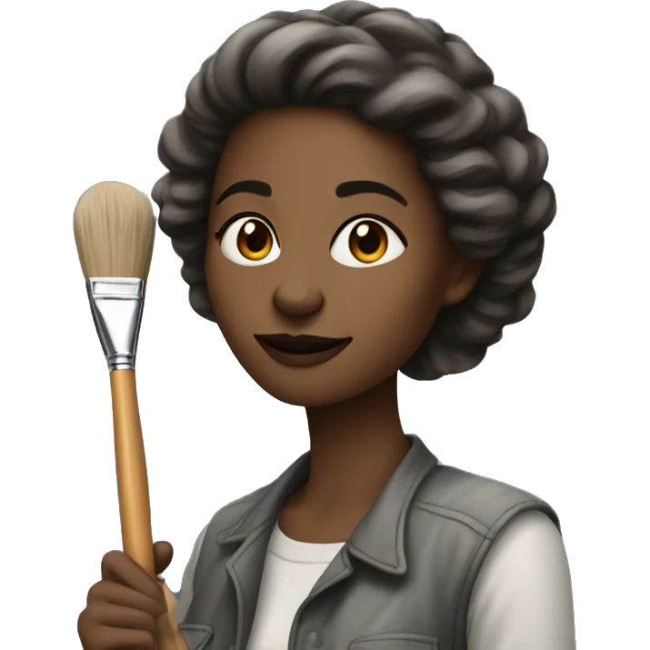 artist woman with paint brush emoji