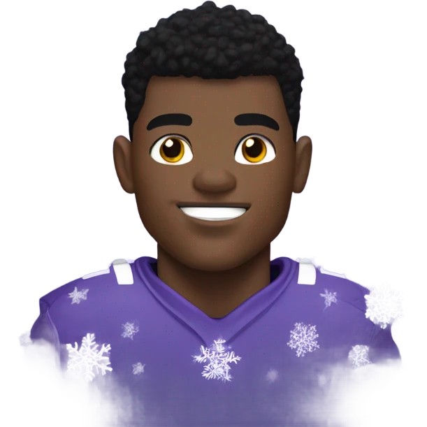 Lamar Jackson playing football in snow emoji