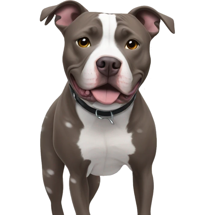 Pitbull outside in snow emoji
