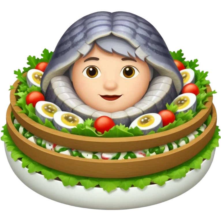 salad herring under a fur coat emoji