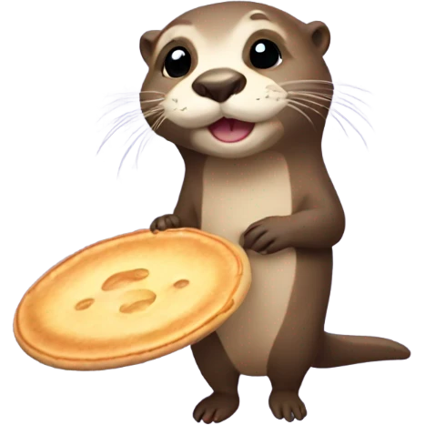 Otter holding a pancake  emoji