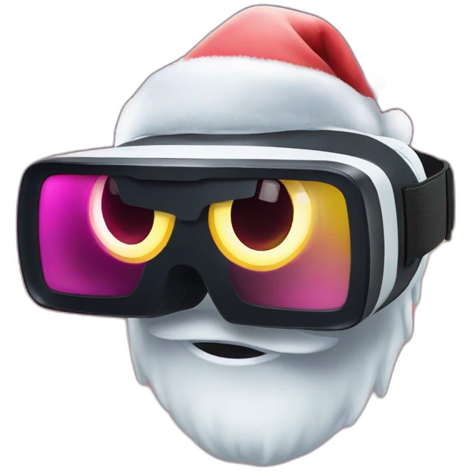 vr headset inside Christmas stocking emoji