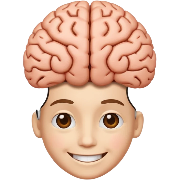 image of the brain happy emoji