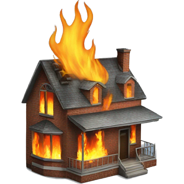 House that had caught on fire emoji
